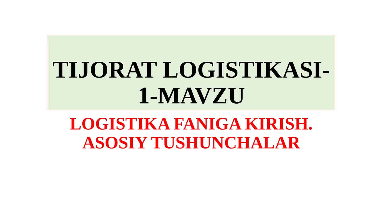 TIJORAT LOGISTIKASI- 1