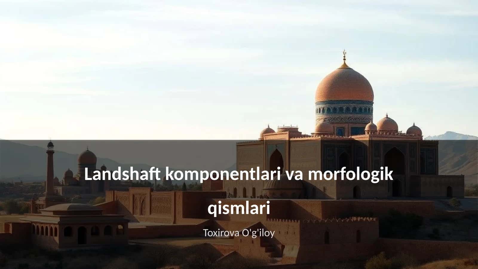 Landshaft komponentlari va morfologik qismlari