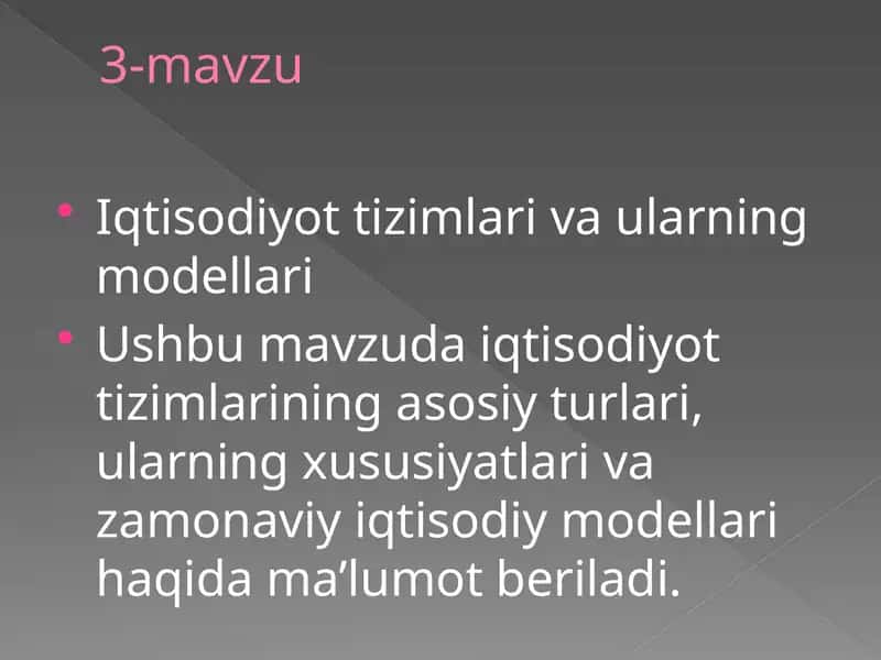Iqtisodiyottizimlarivaularningmodellari