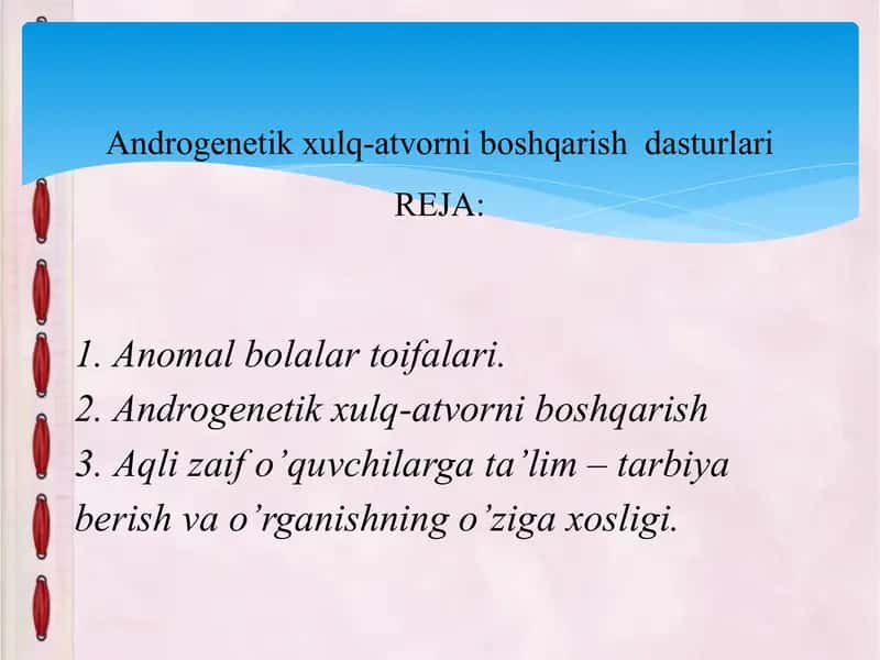 Androgenetik xulq-atvorni boshqarish dasturlari