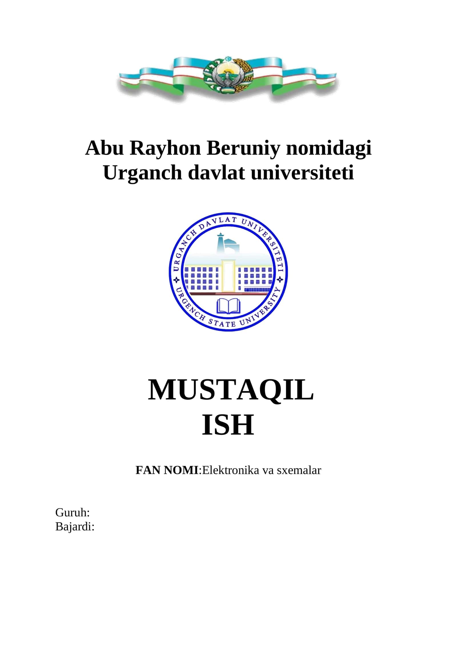 Abu Rayhon Beruniy nomidagi Urganch davlat universiteti