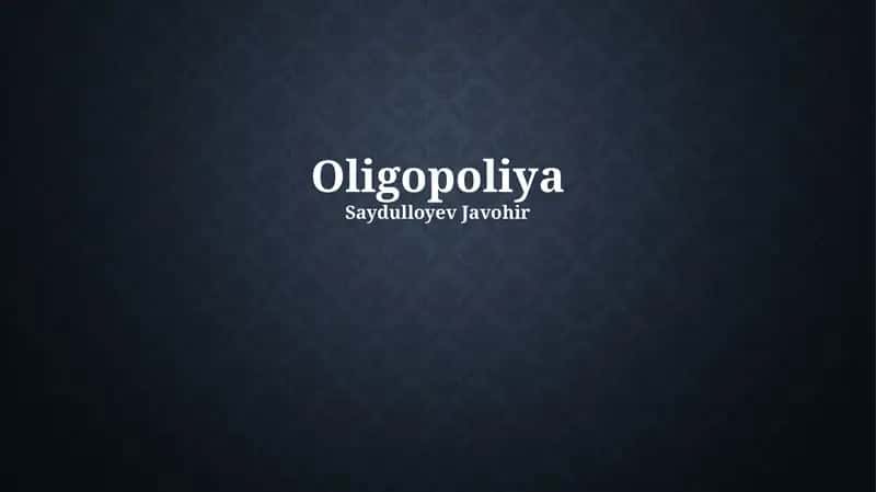 Oligopoliya