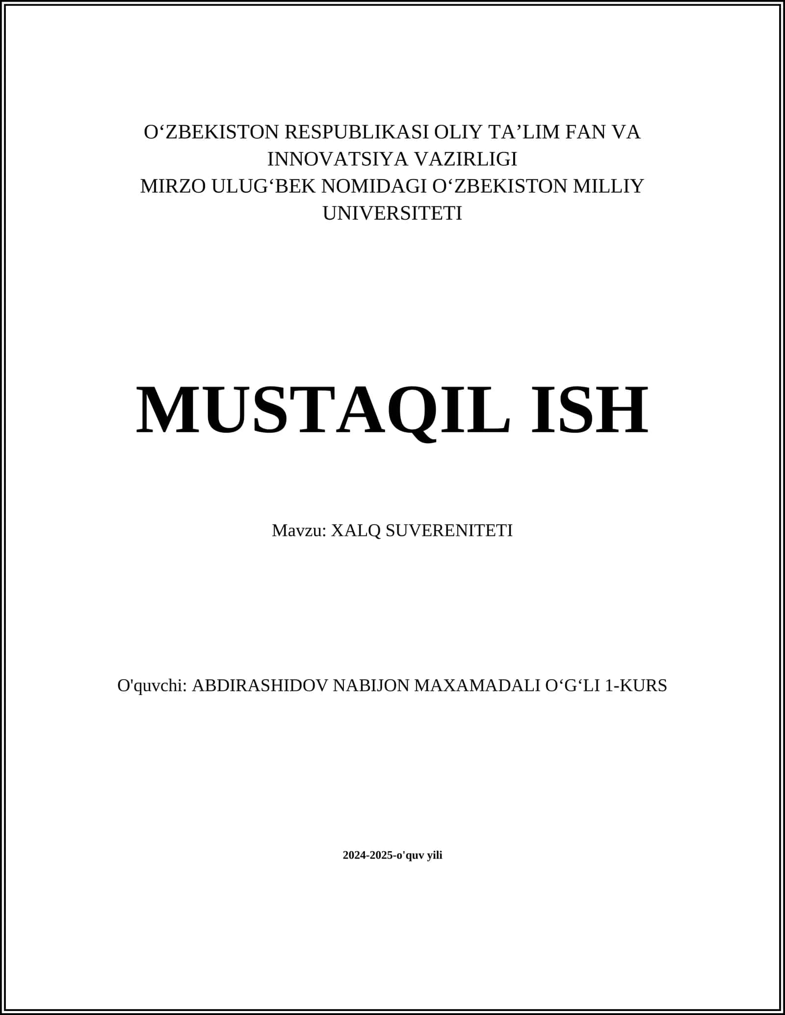 XALQ SUVERENITETI