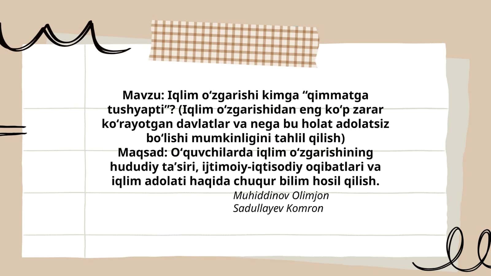 Iqlim oʻzgarishi kimga “qimmatga tushyapti”?