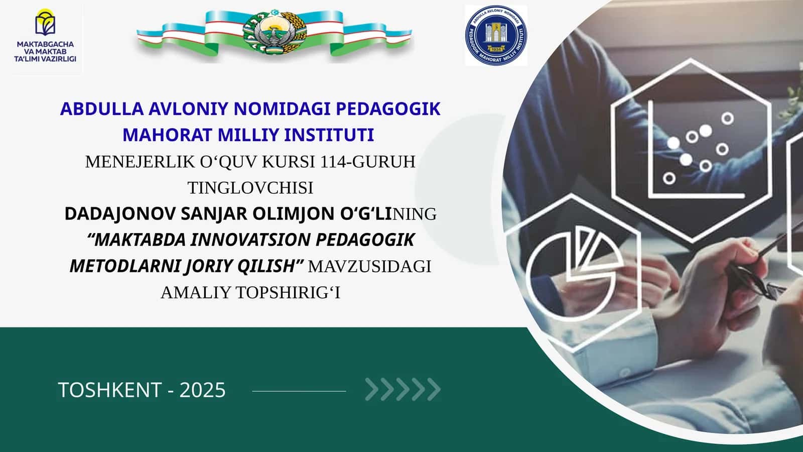 MAKTABDA INNOVATSION PEDAGOGIK METODLARNI JORIY QILISH