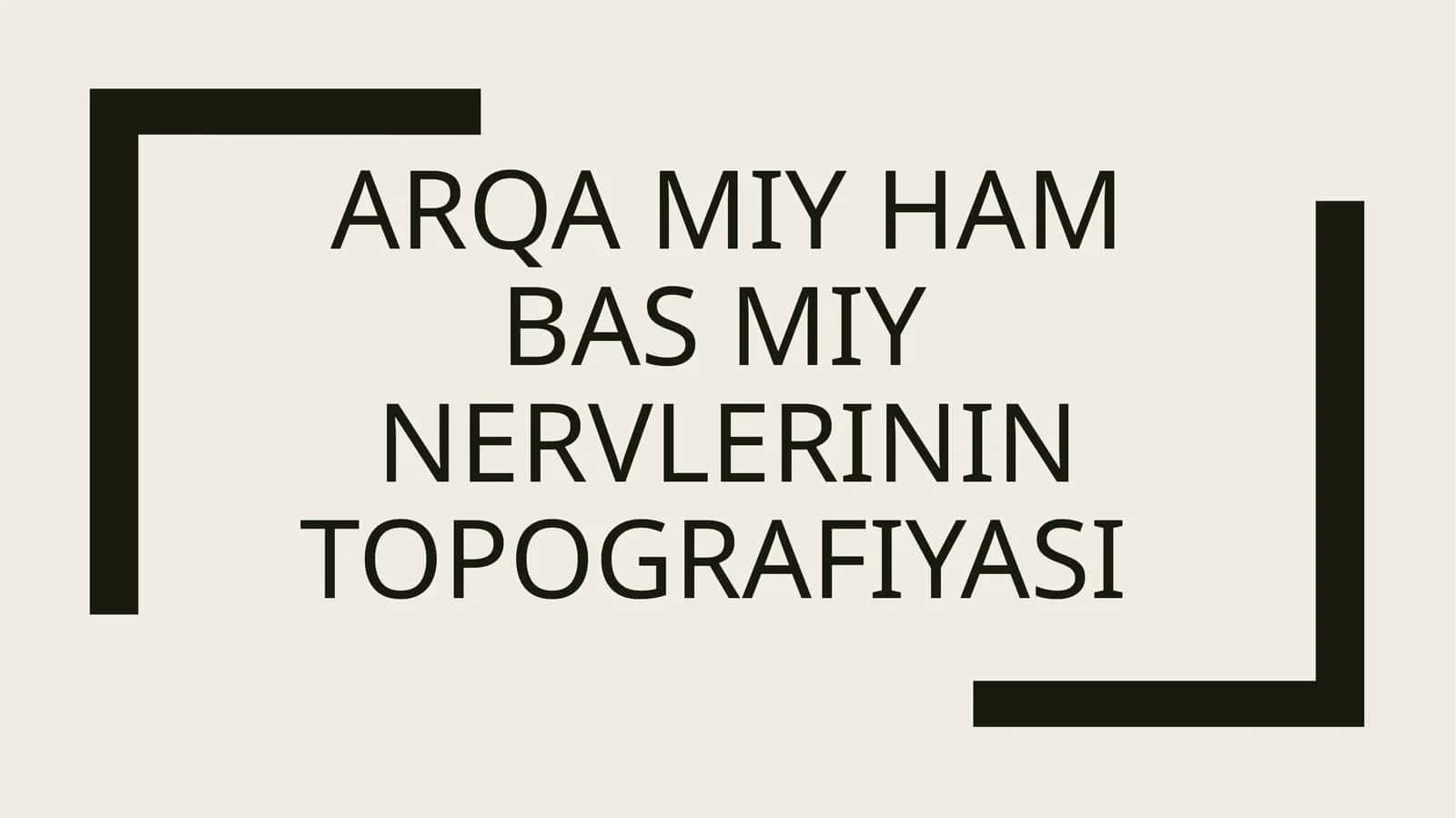 Arqa miy ham bas miy nervlerinin topografiyasi