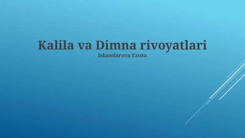 Kalila va Dimna rivoyatlari