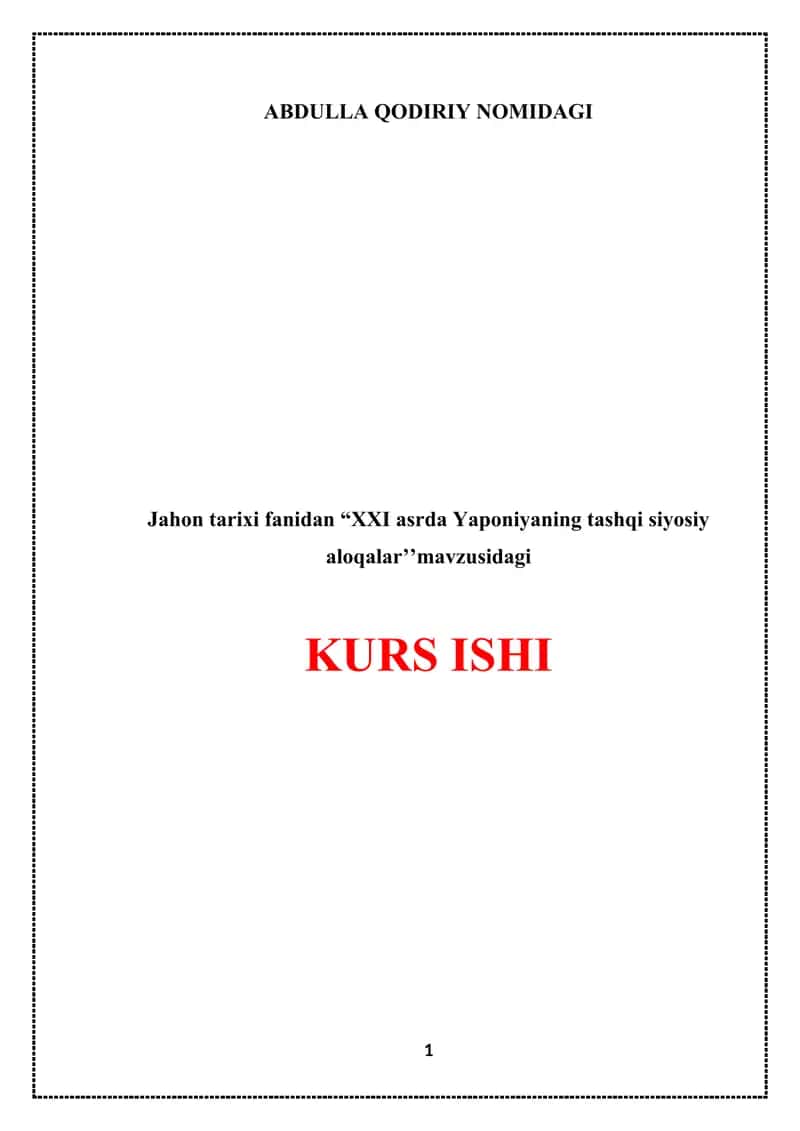 XXI asrda Yaponiyaning tashqi siyosiy aloqalar