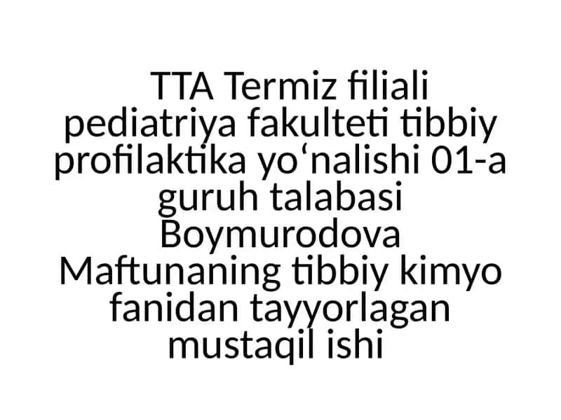 Metabolizm va Energiya