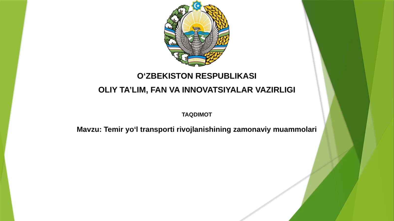 Temiryo‘ltransportirivojlanishiningzamonaviymuammolari