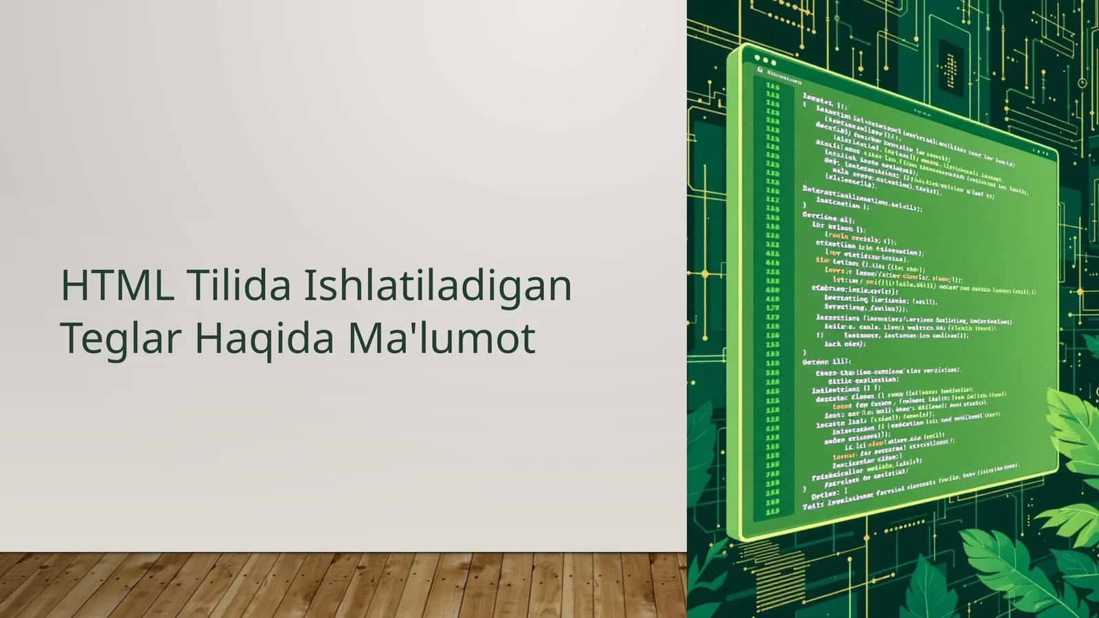 HTML Tilida Ishlatiladigan Teglar Haqida Ma'lumot
