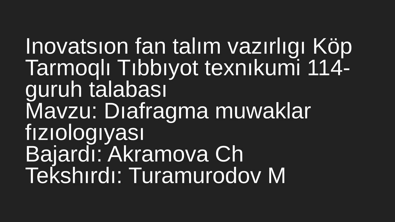 Dıafragma muwaklar fızıologıyası
