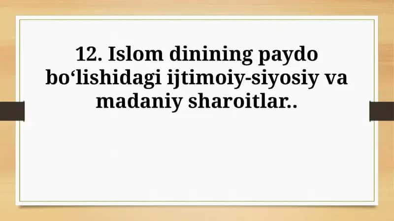 Arabistonning Islomgacha bo'lgan ijtimoiy tuzilishi