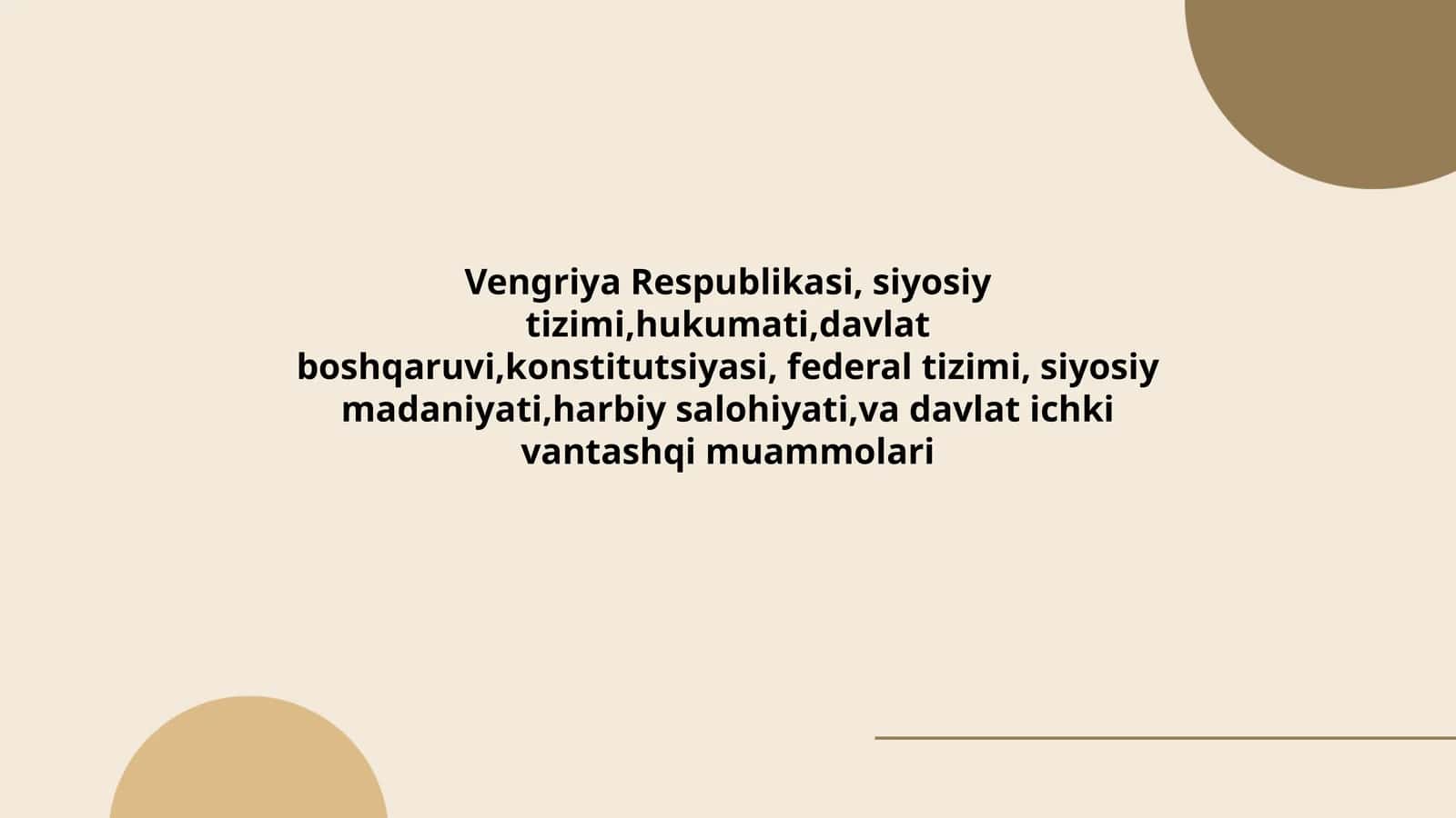 Vengriya Respublikasi Siyosiy Tizimi