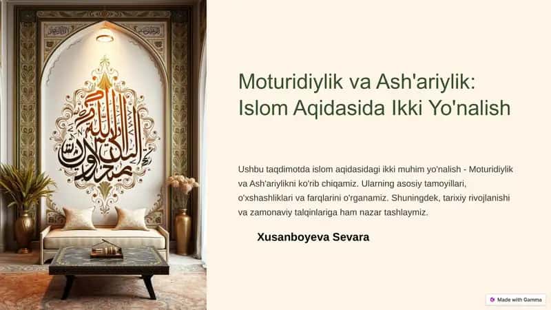 Moturidiylik va Ash'ariylik: Islom Aqidasida Ikki Yo'nalish