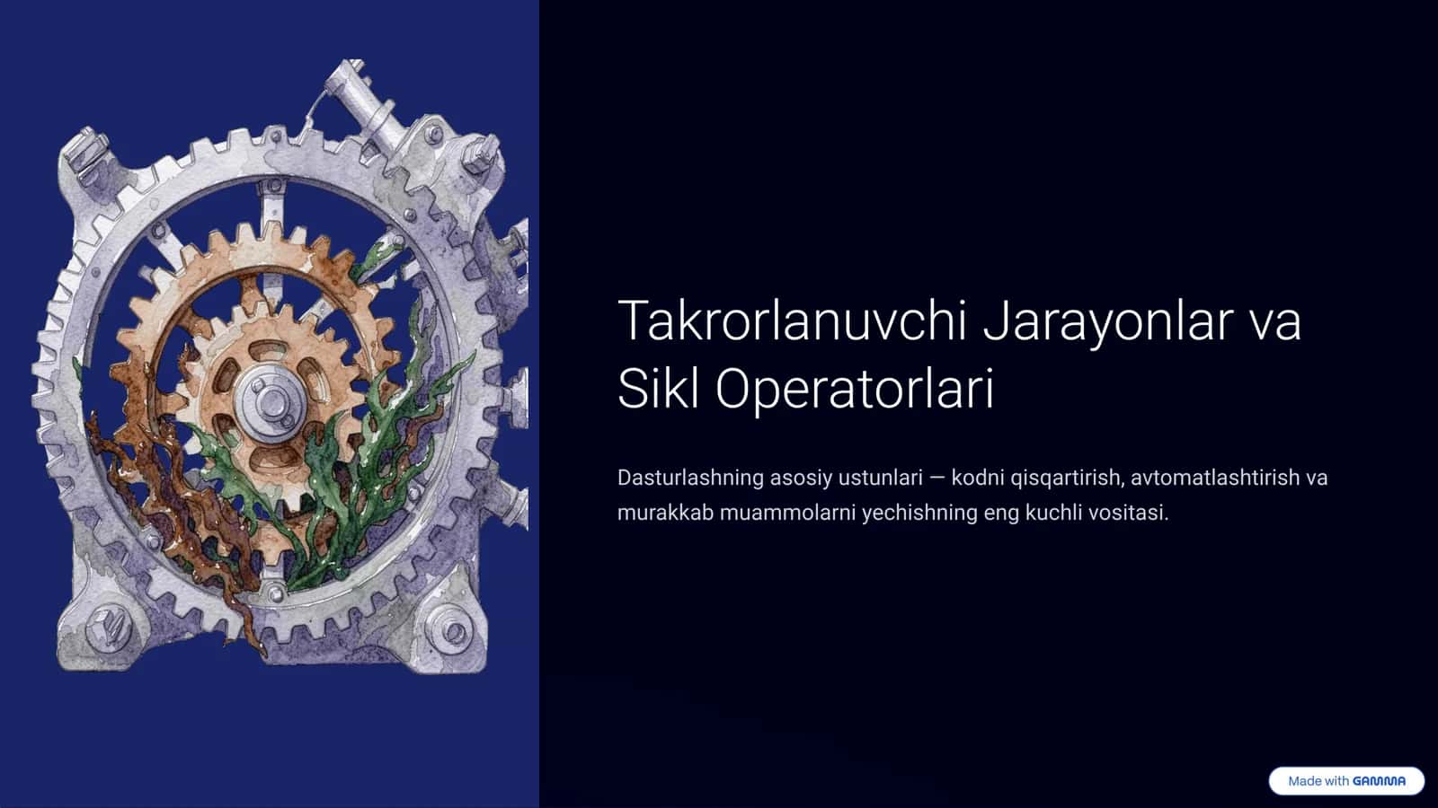 Takrorlanuvchi Jarayonlar va Sikl Operatorlari