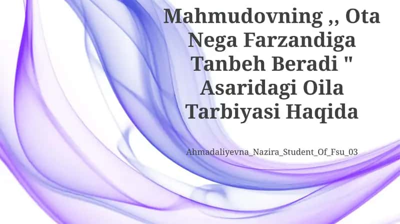 Ota Nega Farzandiga Tanbeh Beradi