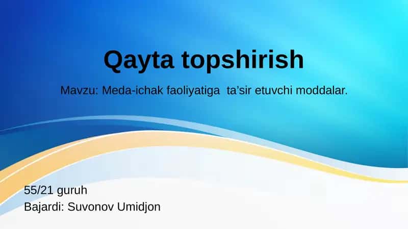 Meda-ichak faoliyatiga ta’sir etuvchi moddalar