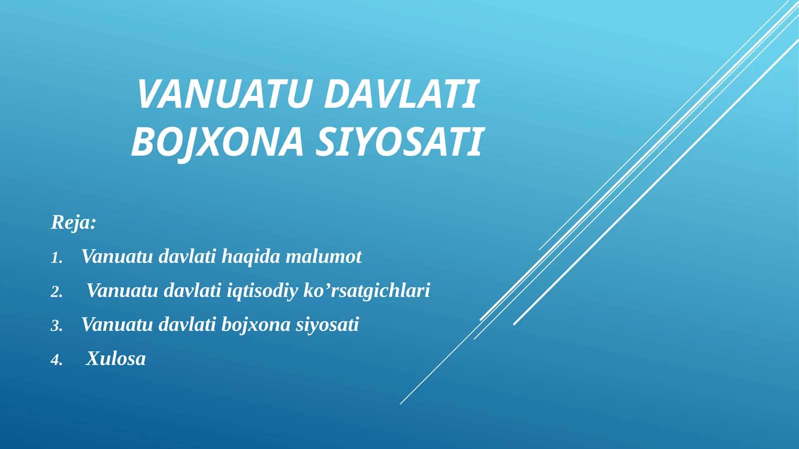 Vanuatu davlati bojxona siyosati