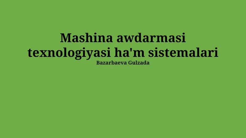 Машиналық үйрениў системаларының архитектурасы