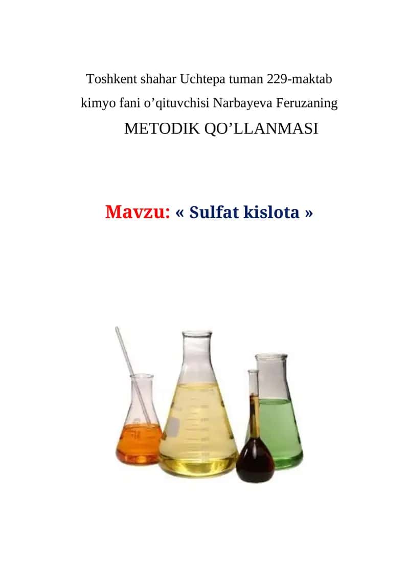 METODIK QO’LLANMASI