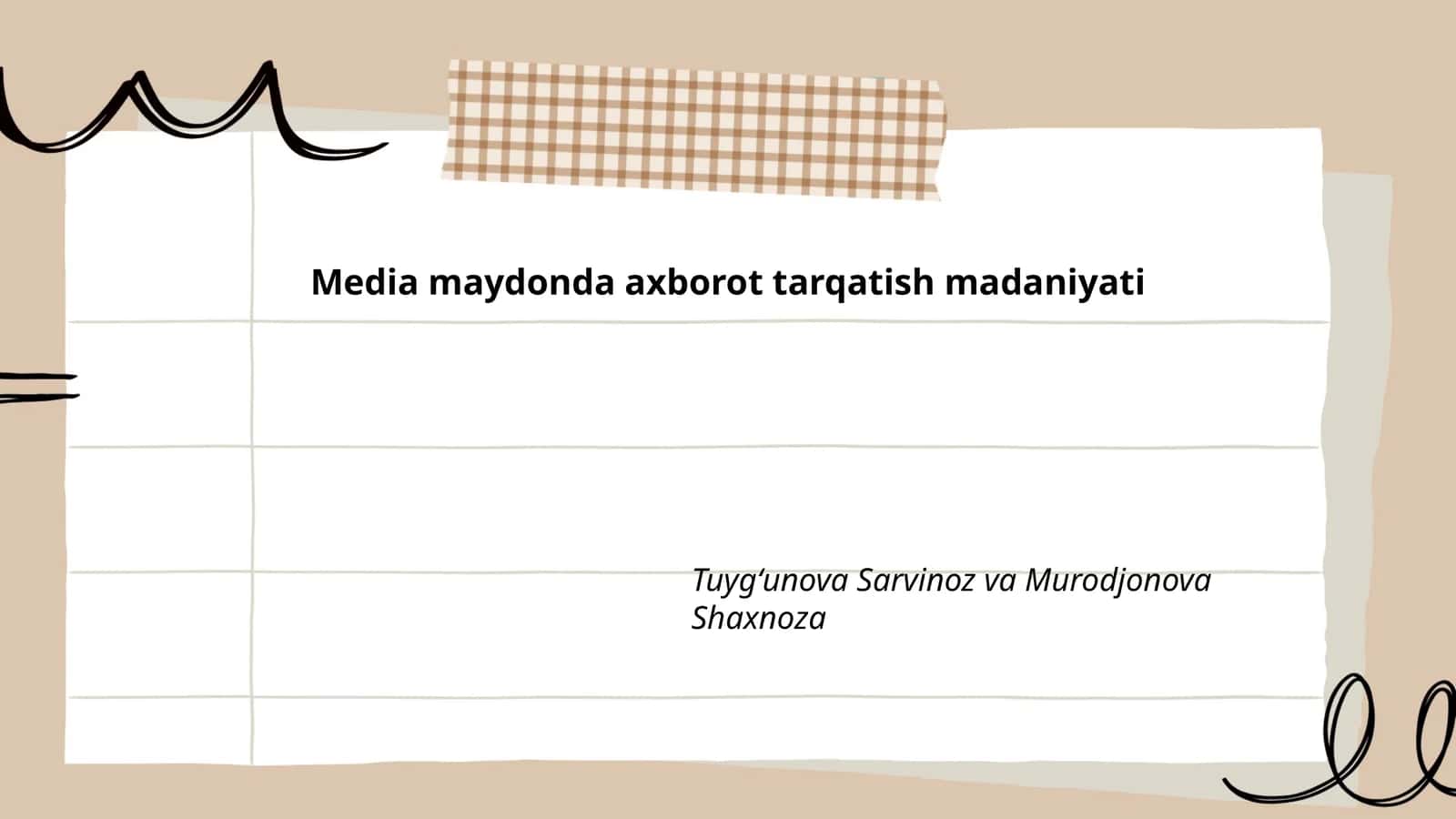 Media maydonda axborot tarqatish madaniyati