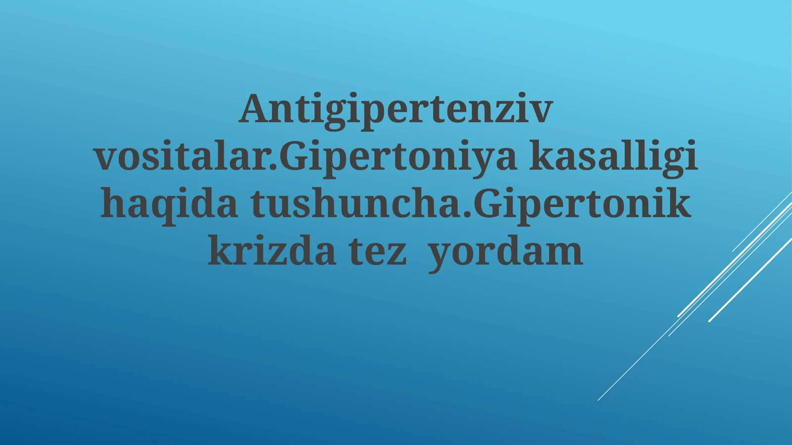 Antigipertenziv vositalar