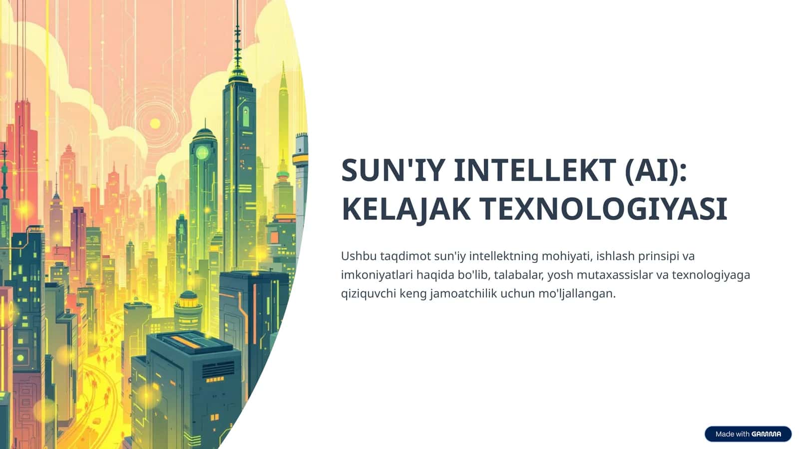 SUN'IY INTELLEKT (AI): KELAJAK TEXNOLOGIYASI