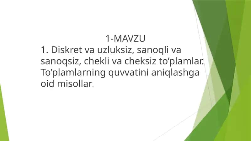 Diskret to'plamlar