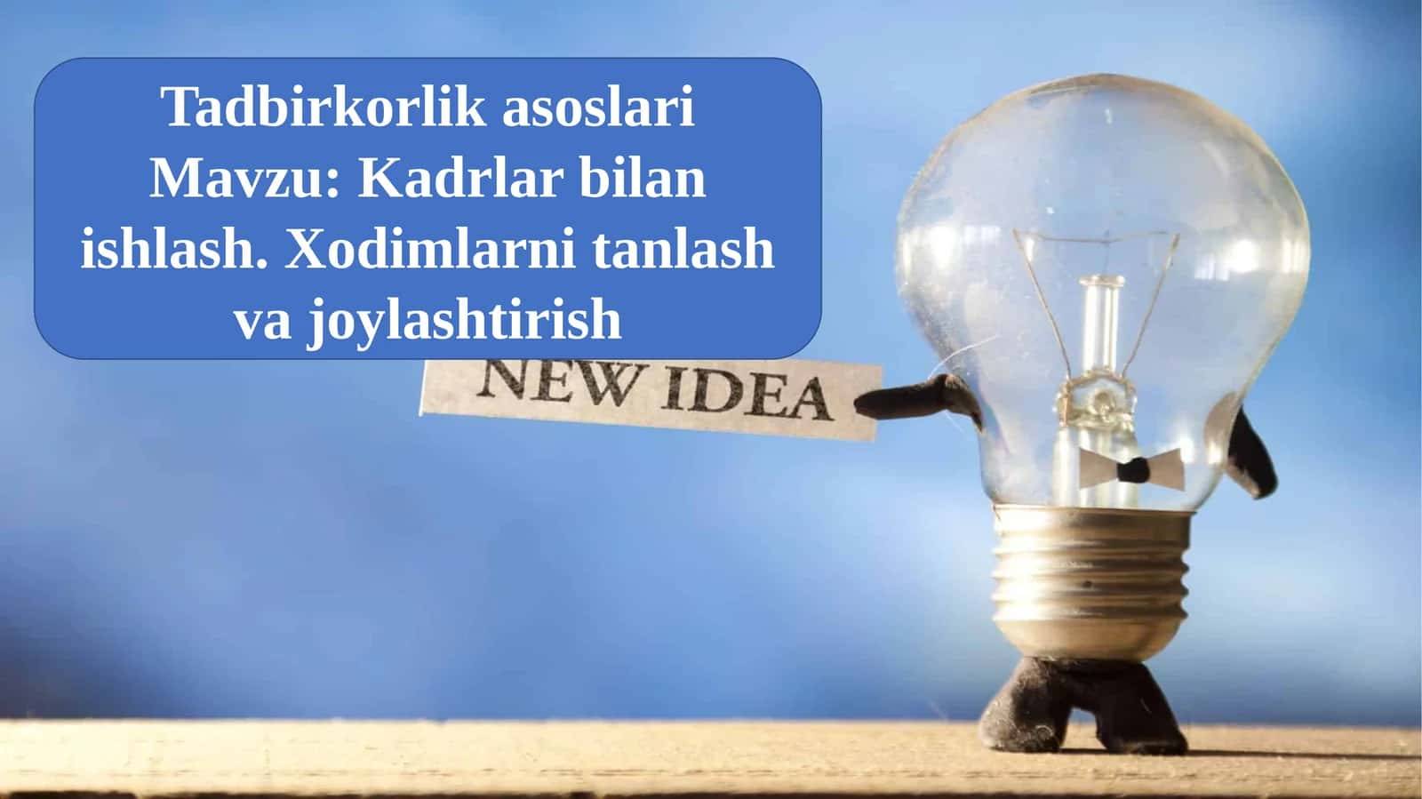 Tadbirkorlik asoslari