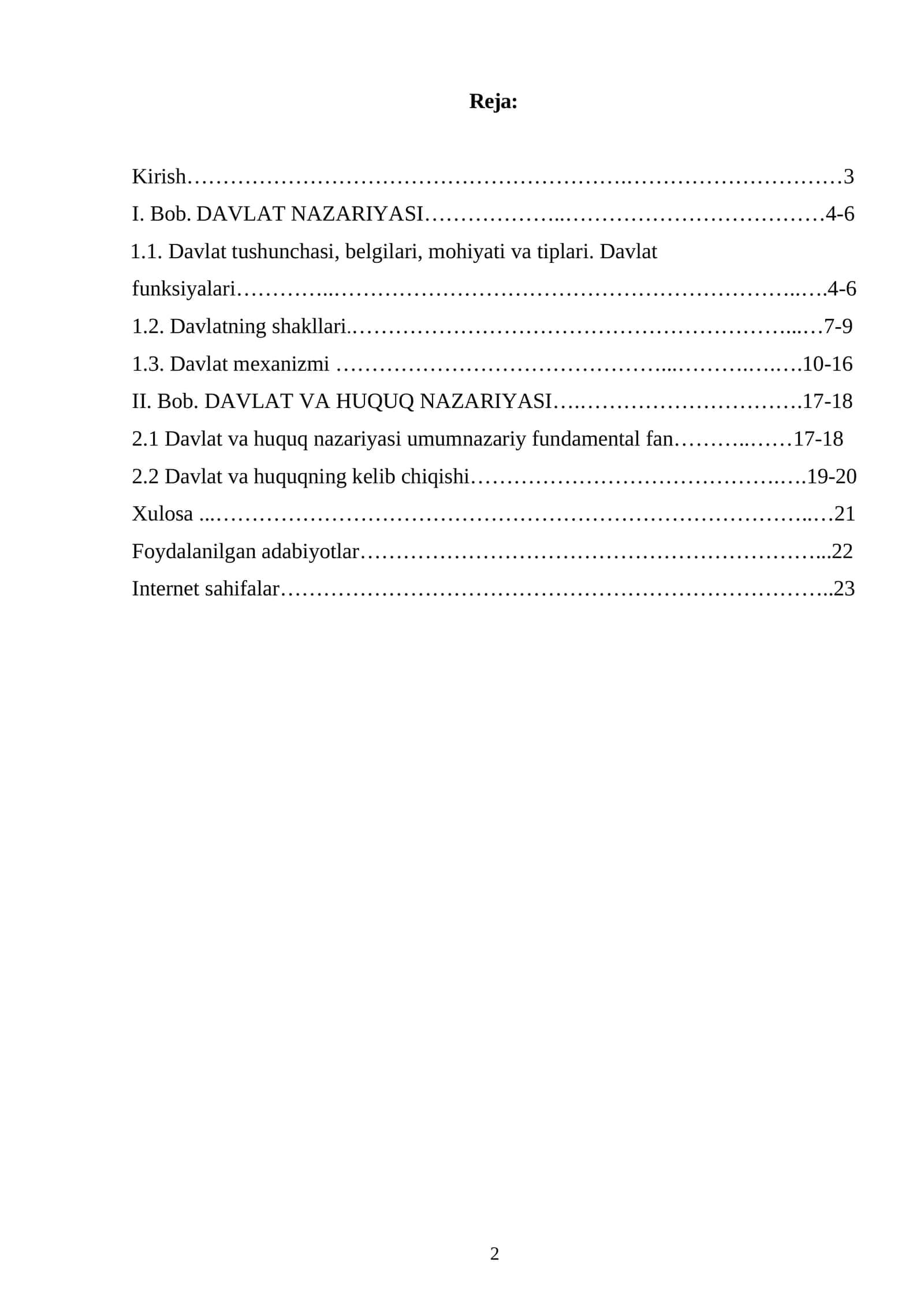 Davlat va huquq nazariyasi