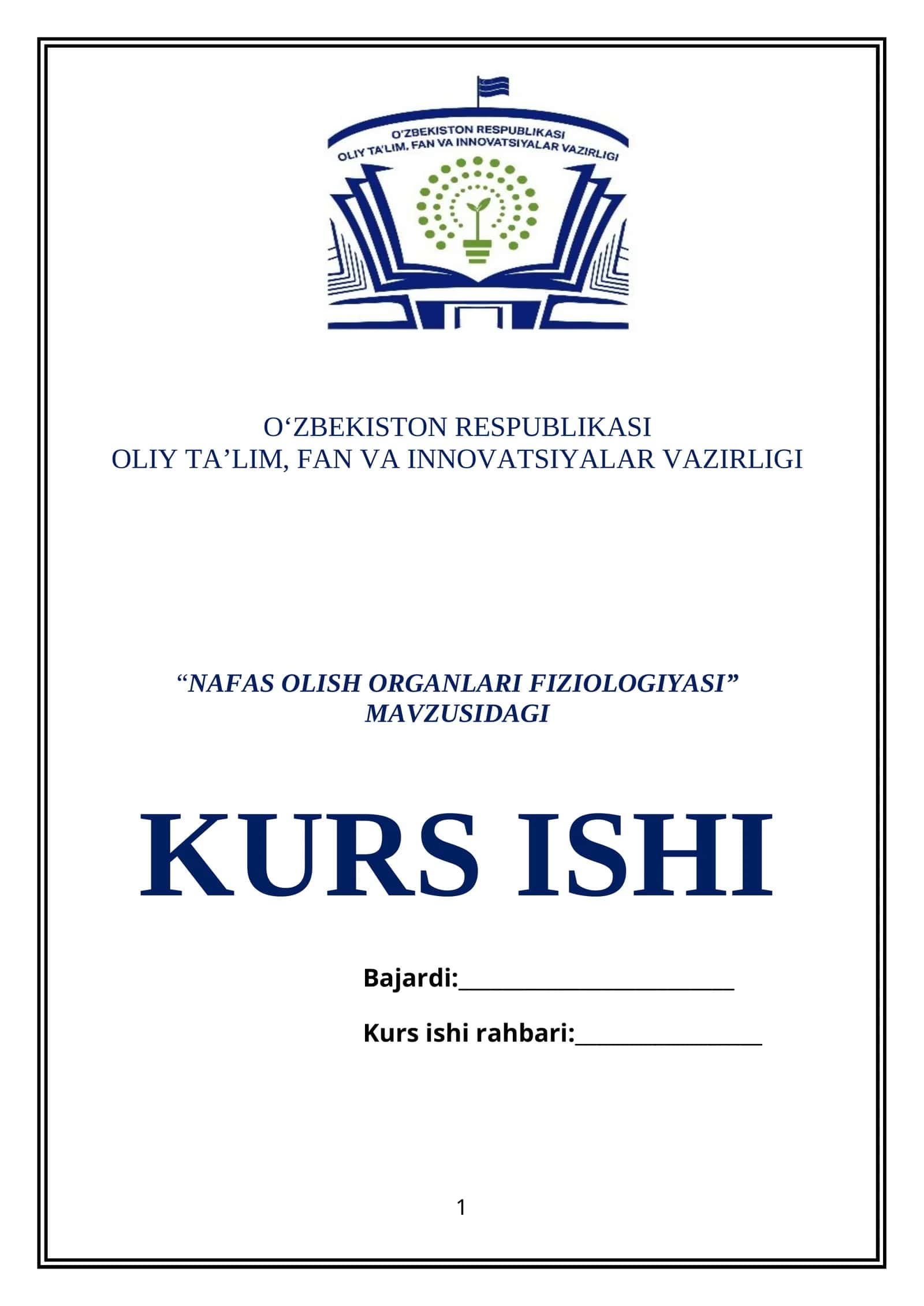NAFAS OLISH ORGANLARI FIZIOLOGIYASI