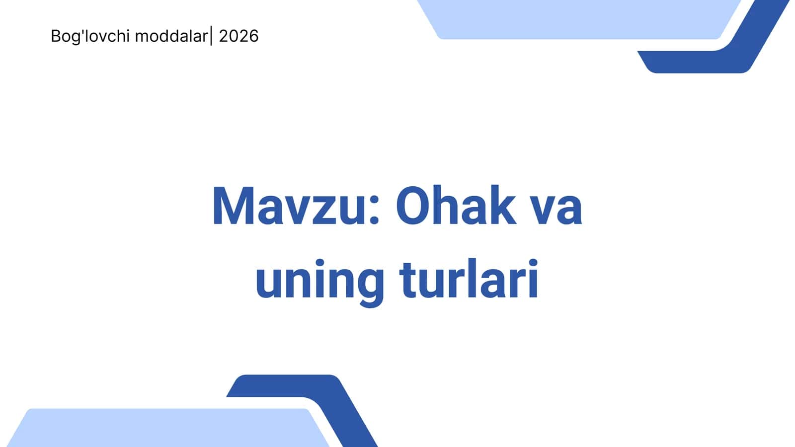 Ohak turlari