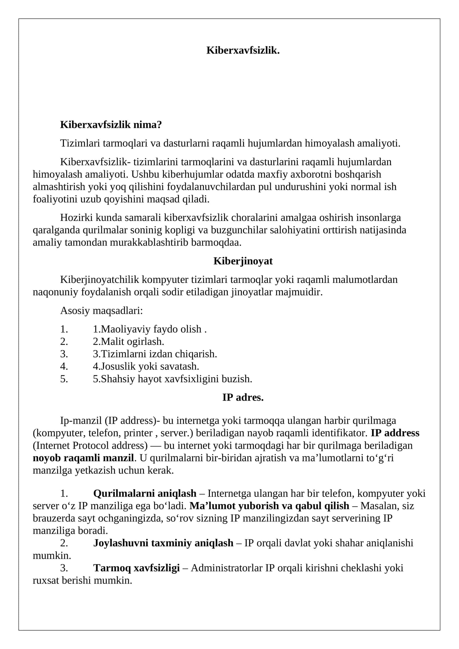 Kiberxavfsizlik