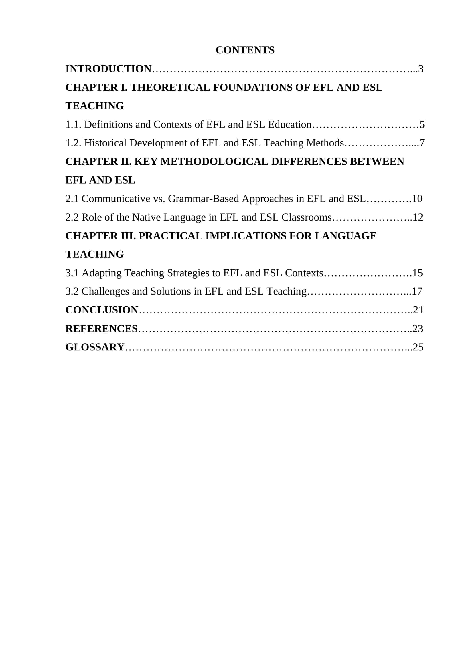 Comparison of EFL and ESL teaching methods