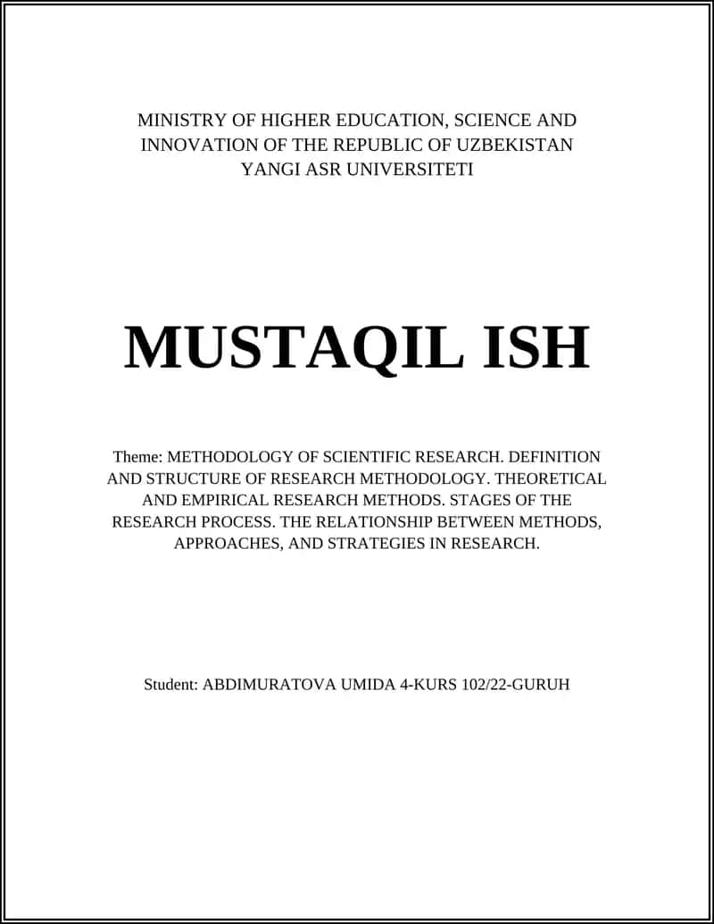Scientific Research Methodology