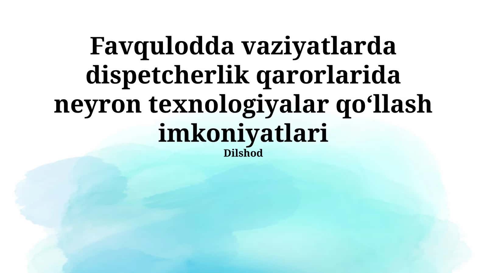 Favqulodda Vaziyatlarda Dispetcherlik Qarorlariga Neyrotexnologiyalarni Qo‘llash Imkoniyatlari