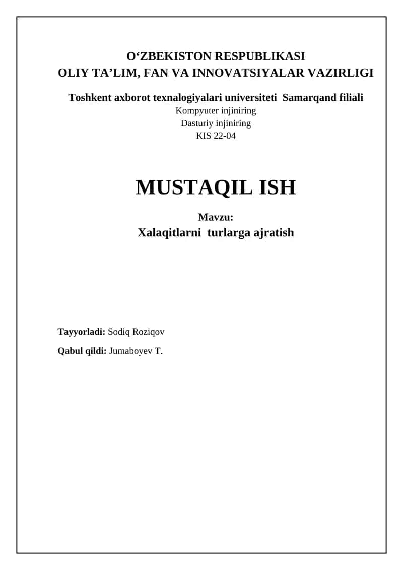 Kasallik tasniflash tizimlari va usullari