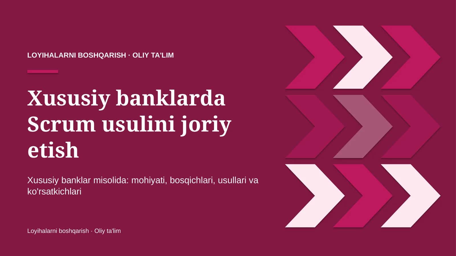 xususiy banklarda scrum usulini joriy etish 3633