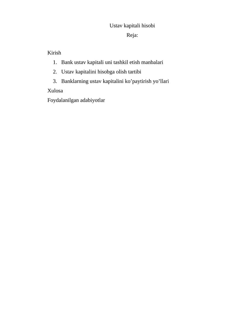 Ustav kapitali hisobi