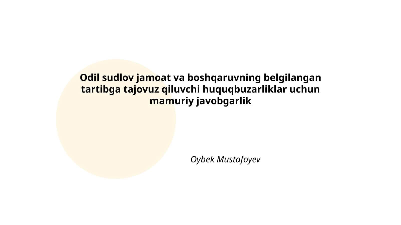 Odil sudlov jamoat va boshqaruvning belgilangan tartibga tajovuz qiluvchi huquqbuzarliklar uchun mamuriy javobgarlik