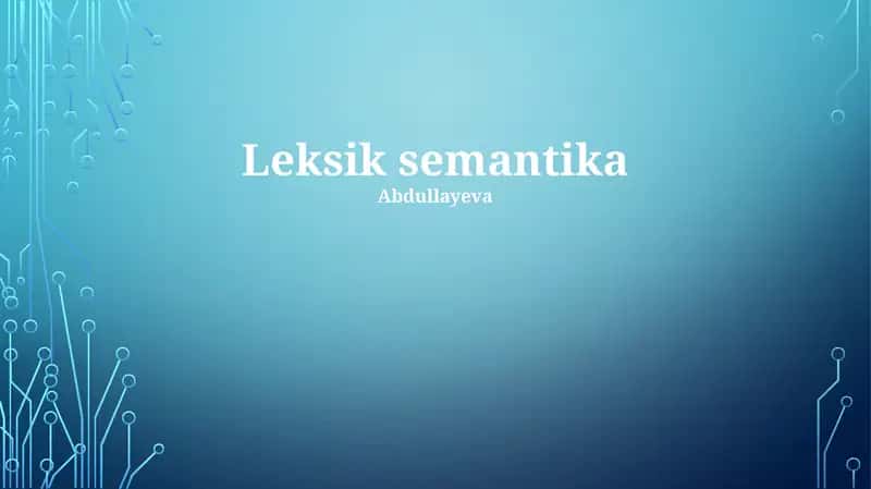 Hisoblash Leksik Semantikasi