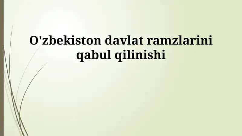 Davlat ramzlari va milliy oʻzlikni anglash