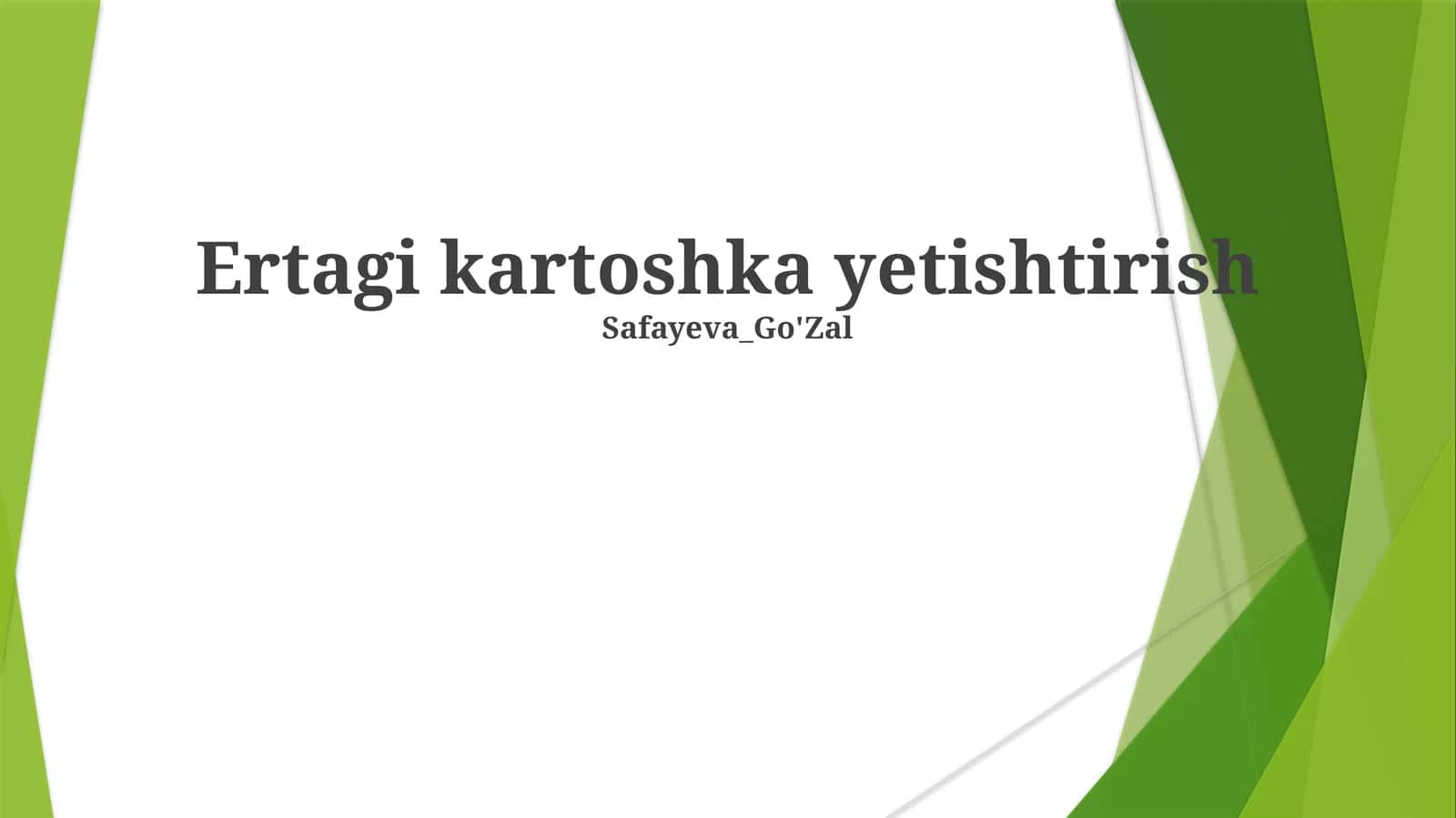 Kartoshka Yetishtirish