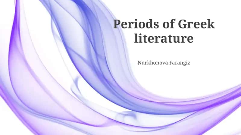 Periods of Greek literature