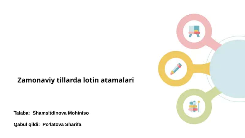 Zamonaviy tillarda lotin atamalari