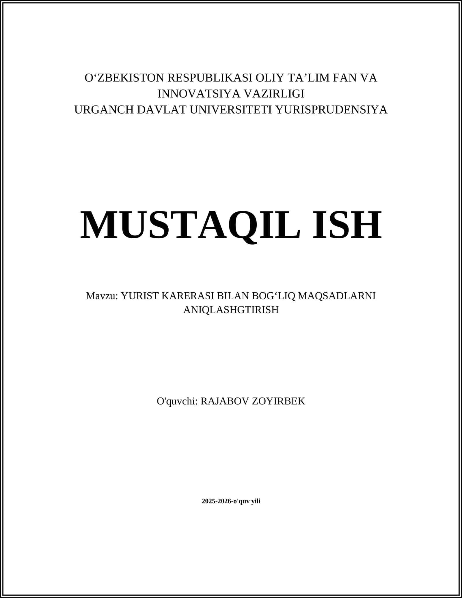 Yurist Karyerasi Bilan Bog'liq Maqsadlarni Aniqlash