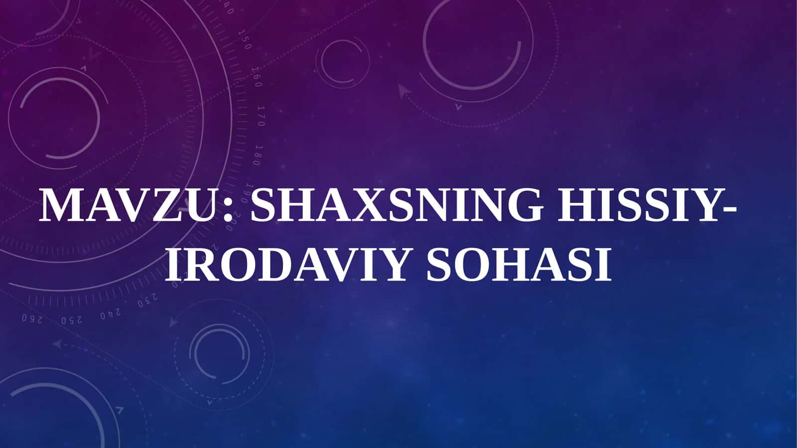 Shaxsning hissiy-irodaviy sohasi