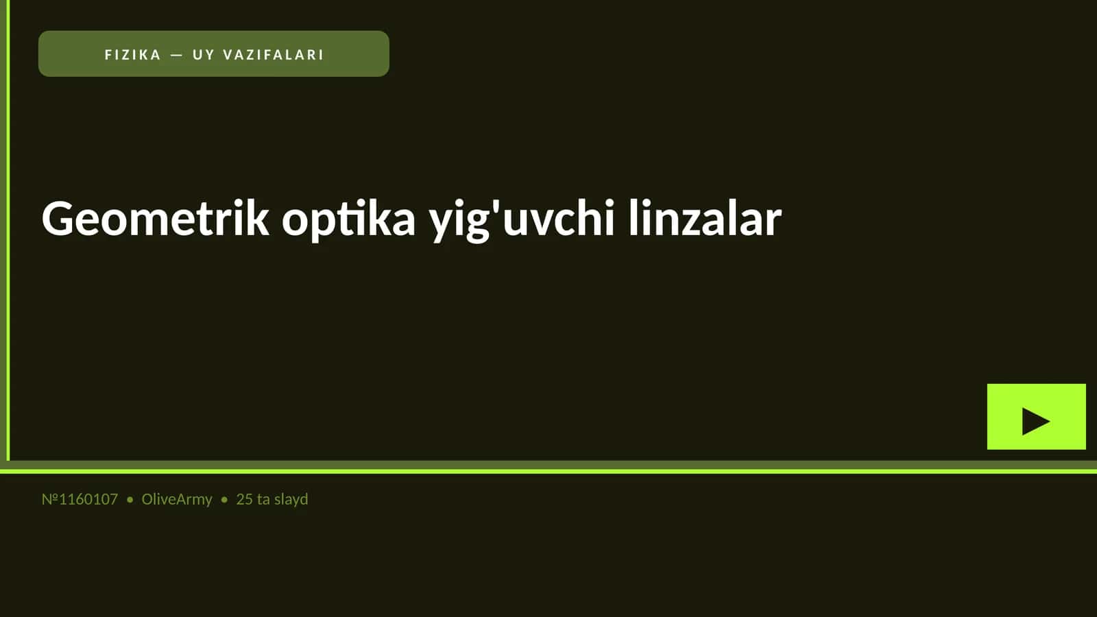 Geometrik optika yig'uvchi linzalar