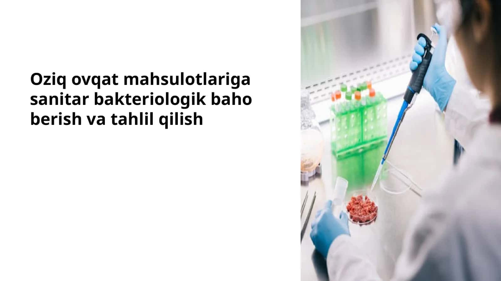 Oziq ovqat mahsulotlariga sanitar bakteriologik baho berish va tahlil qilish
